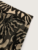 Mesh Sarong Set Abstract Print One-Piece Swimsuit