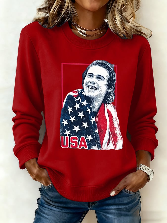 Women's Hockey Print Long-Sleeve Sweatshirt