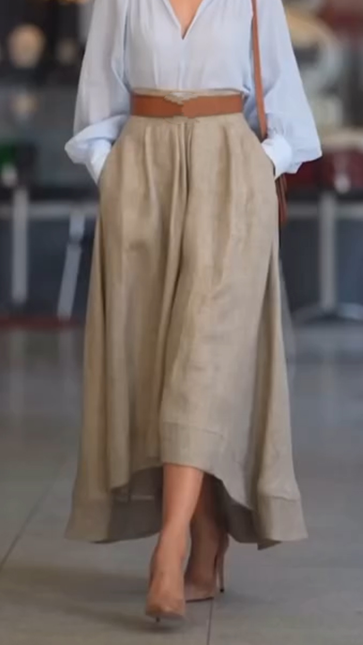 Ladies' Solid Color Patchwork Irregular Casual Skirt