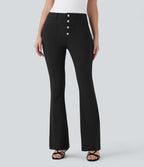 Mid Rise Denim Like Work Pants with Pockets