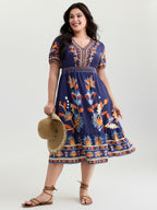 Supersoft Bright Floral Print Midi Dress