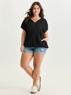 Pure Cotton Bubble Hem Hooded Knit Top