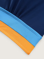 Colorblock Round Neck Bikini Top