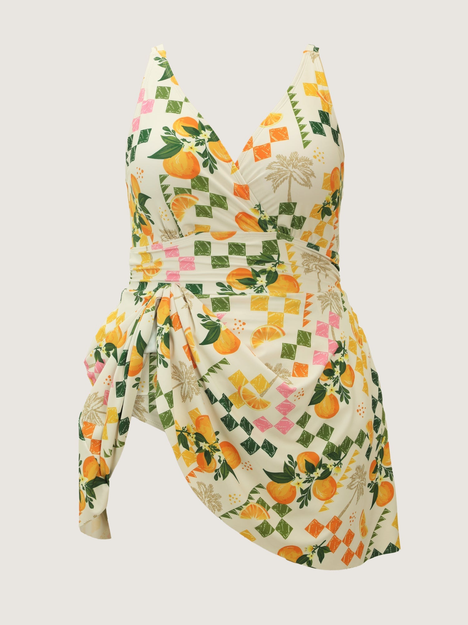 Anti-Float Tie Citrus Print Swim Dress