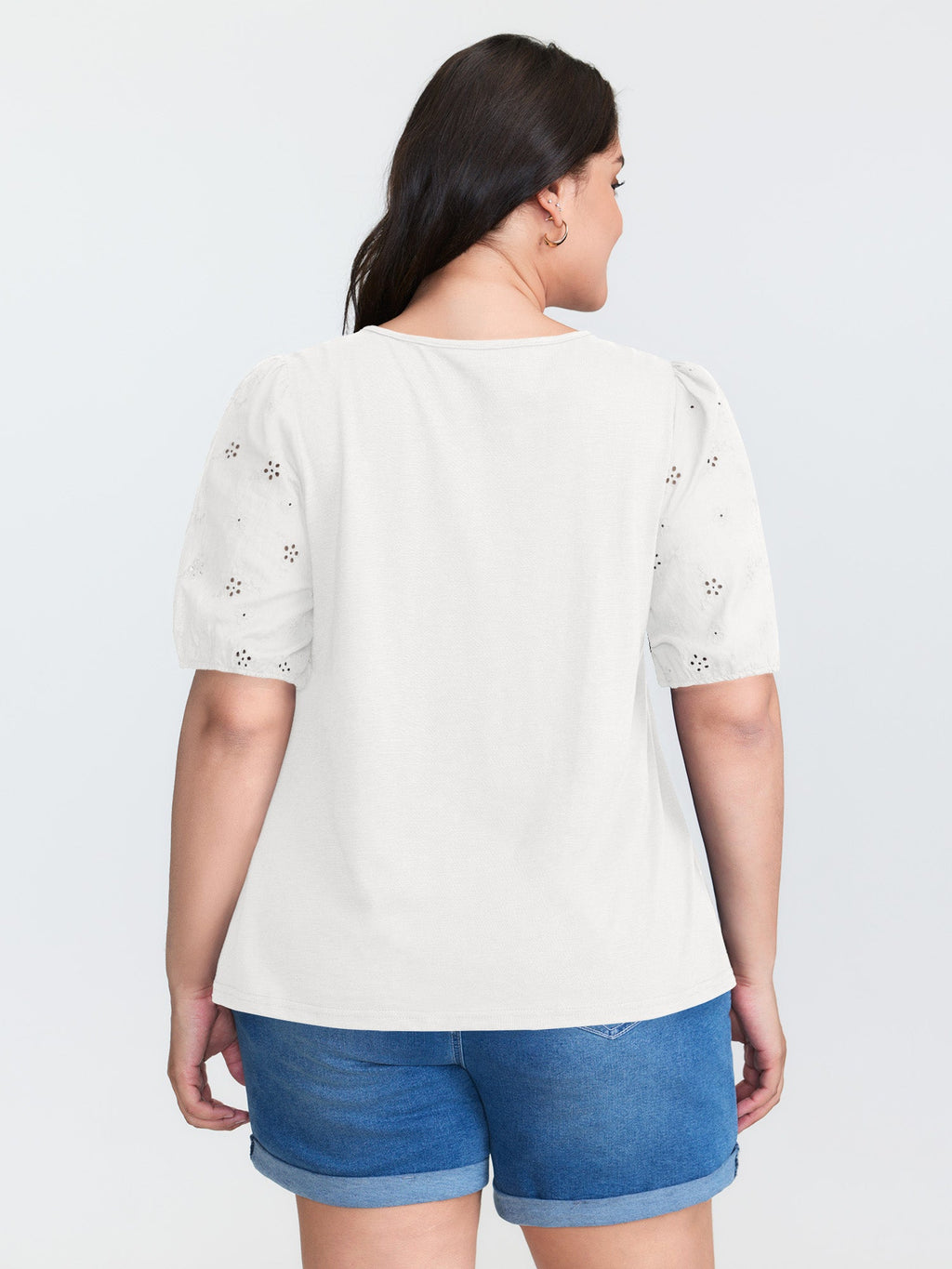 Cotton Slub Textured Embroidered Knit Top