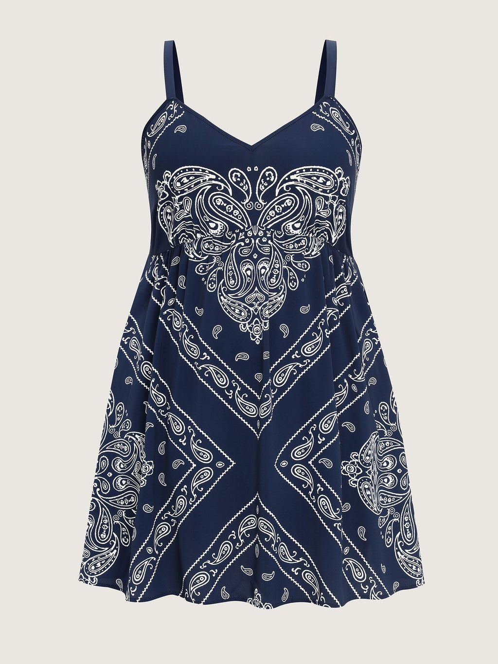 Geometric Stripe Shirred Back Mini Dress