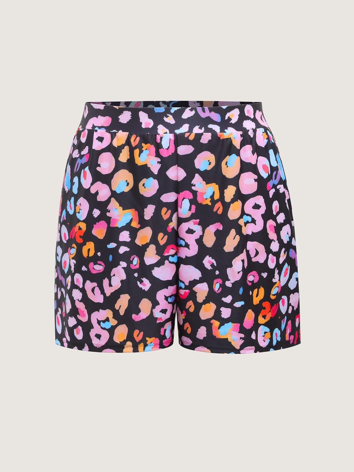 Leopard Print Pockets Swim Shorts