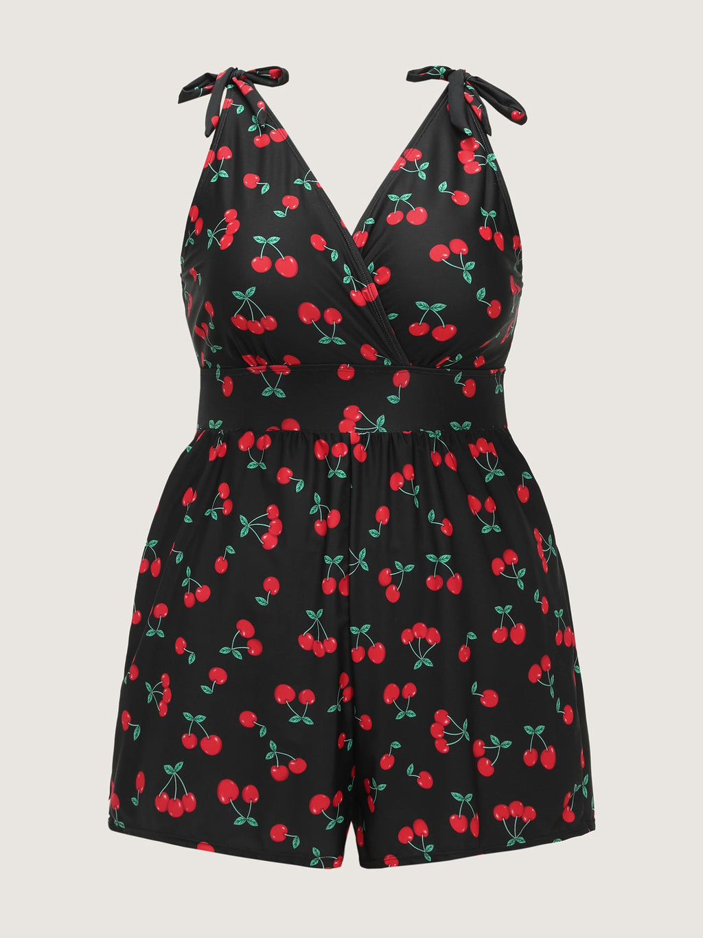 Cherry Print Adjustable One-Piece Swimsuit