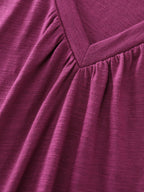 Stretchy Textured Flared Sleeve T-Shirt