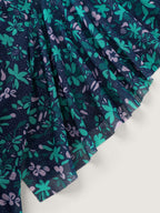 Colorful Sheer Floral Print Swim Dress
