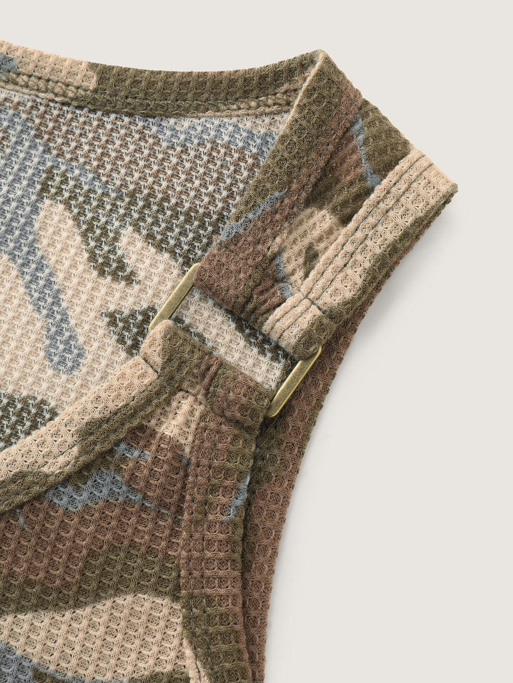 Camouflage Textured Wide Strap Tank Top