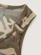 Camouflage Textured Wide Strap Tank Top