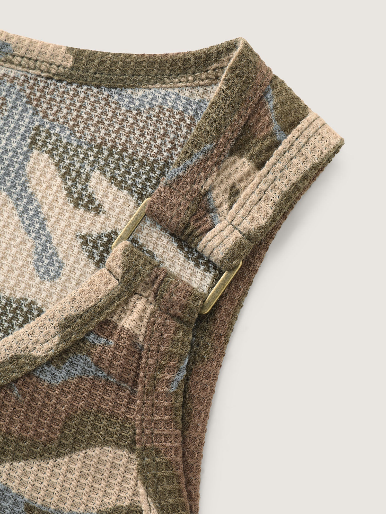 Camouflage Textured Wide Strap Tank Top