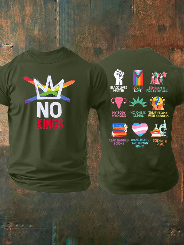 🔥Buy 3 Get 15% Off🔥Men's  No Kings Print T-Shirt