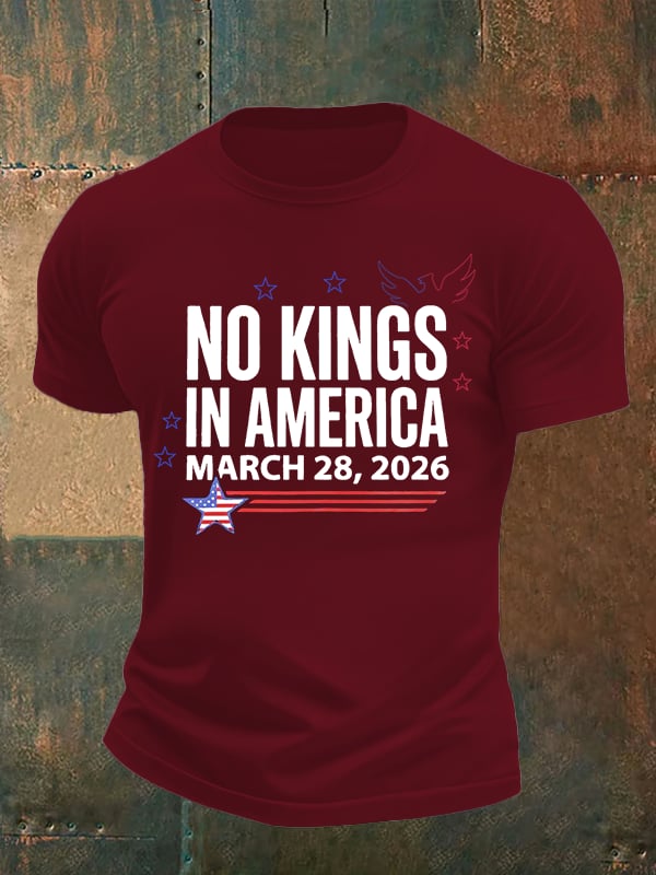 Men's   NO KINGS IN AMERICA  Print  T-Shirt