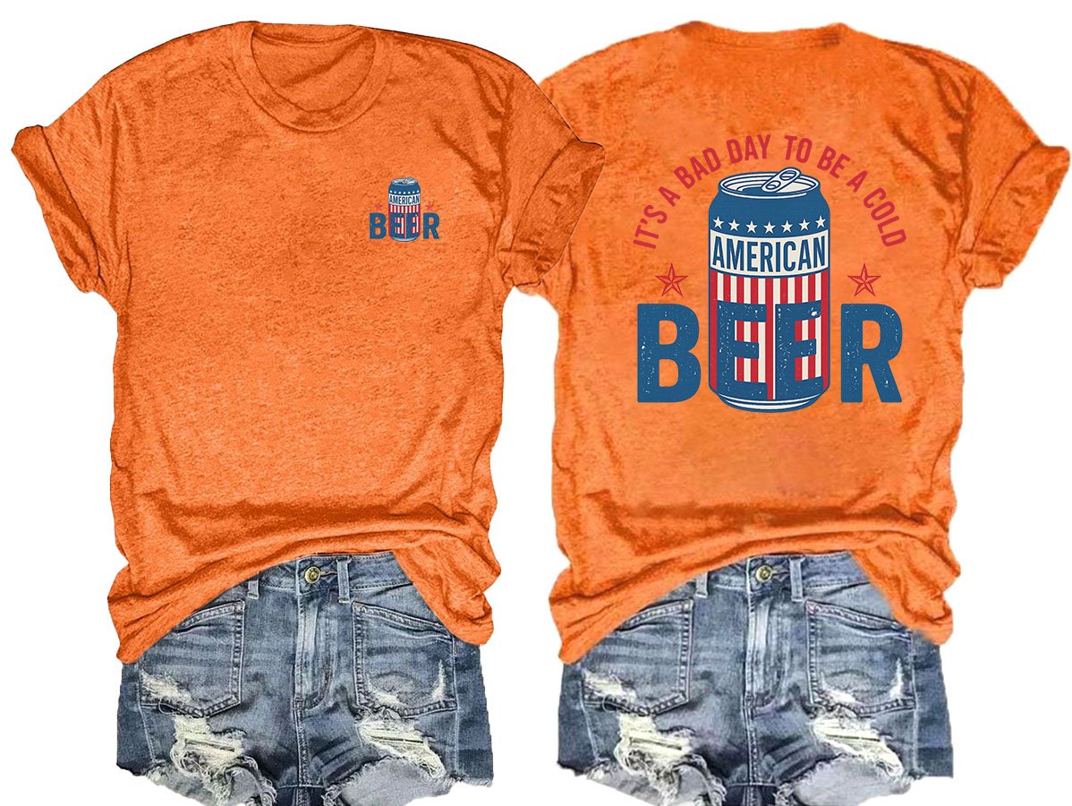 🔥Buy 3 Get 15% Off🔥It’s a Bad Day to Be a Cold Beer,  Funny 4th of July Drinking Shirt