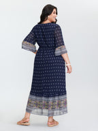 Boho Geometric Print Wrap Maxi Dress