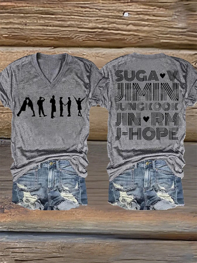 Women's BTS Fan Print Short-Sleeve T-Shirt