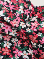Floral Print Flutter Sleeve Swim Top