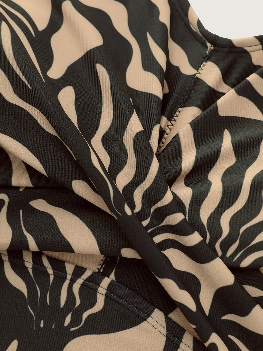 Mesh Sarong Set Abstract Print One-Piece Swimsuit