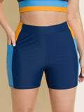 Colorblock High-Waisted Swim Bottoms