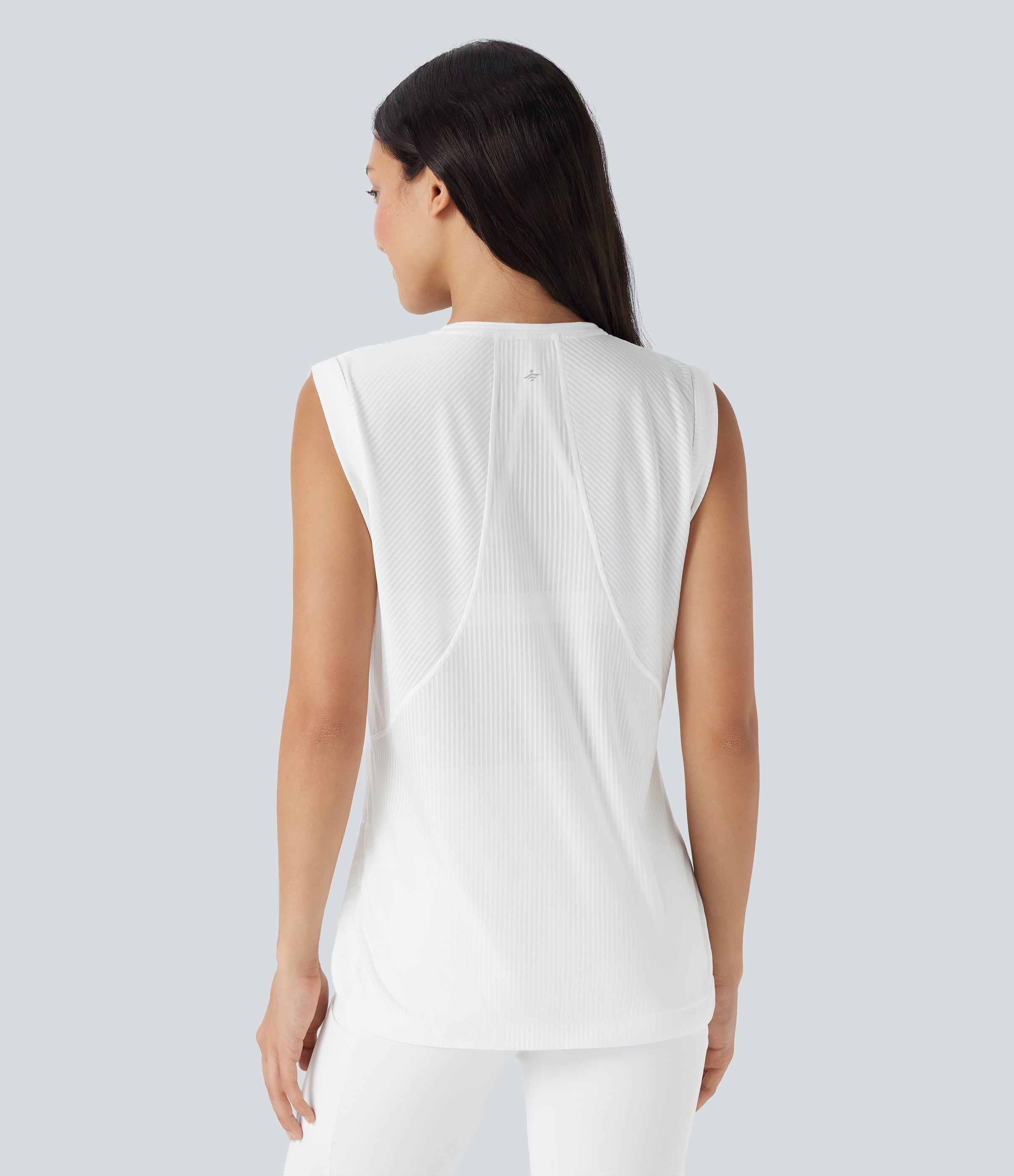 Round Neck Curved Hem Quick Dry Yoga Tank Top