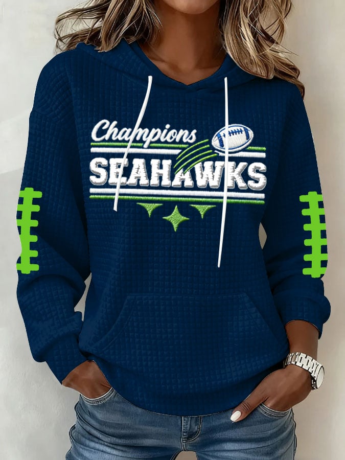 Women's Football Print Hoodie Sweatshirt