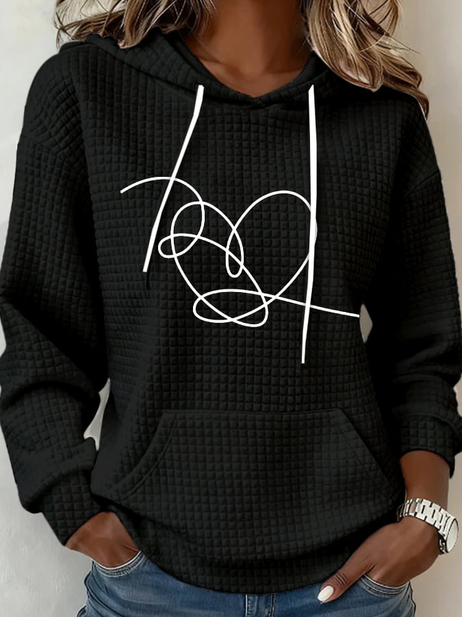 Women's Retro Leisure Print Hoodie