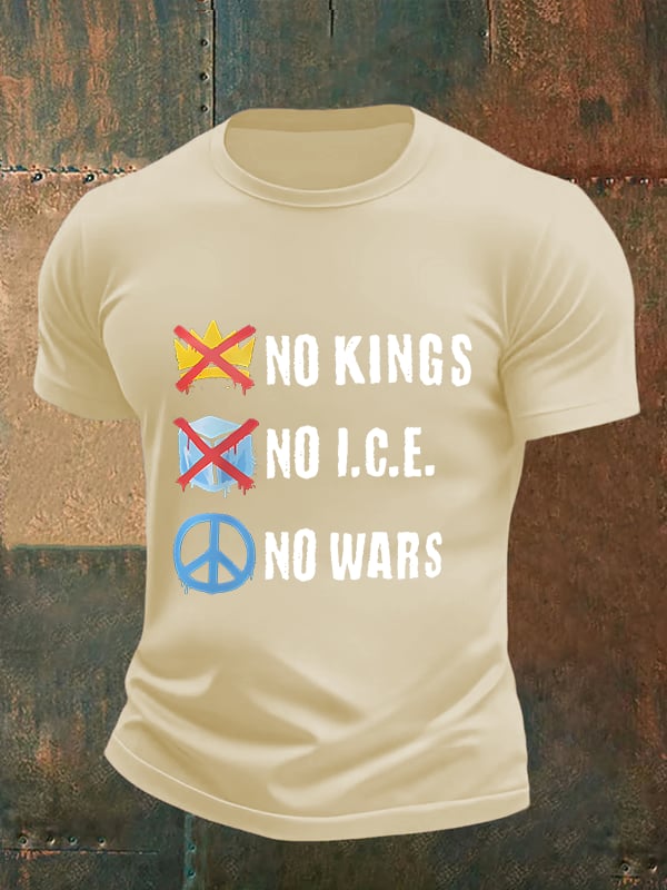 🔥Buy 3 Get 15% Off🔥Men's  No Kings Print T-Shirt