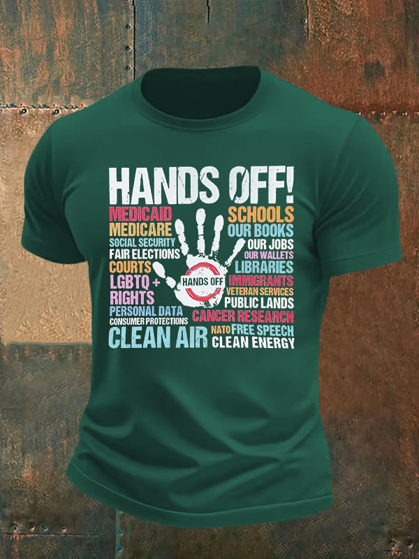 🔥Buy 3 Get 15% Off🔥Men's  HANDS OFF!  Print T-Shirt