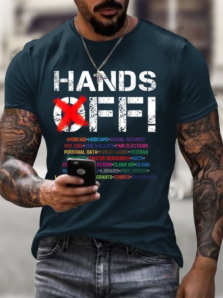 🔥Buy 3 Get 15% Off🔥Men's Hands Off Protest Print T-Shirt