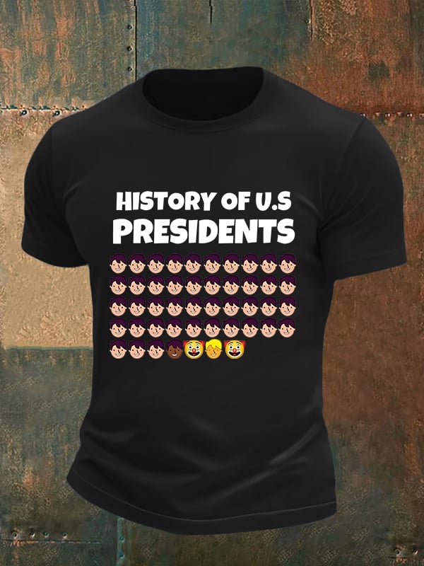 🔥Buy 3 Get 15% Off🔥Men's  History Of US Presidents Print T-Shirt