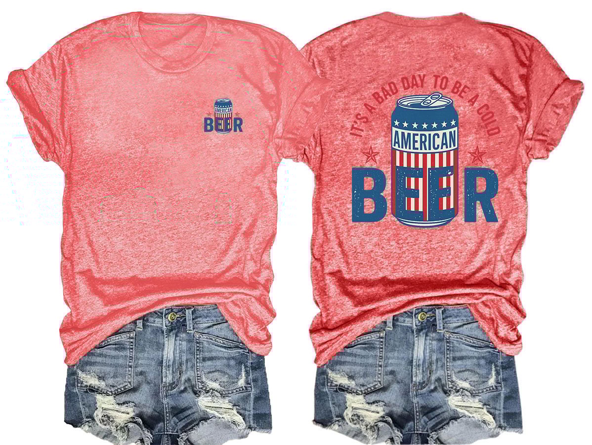 🔥Buy 3 Get 15% Off🔥It’s a Bad Day to Be a Cold Beer,  Funny 4th of July Drinking Shirt