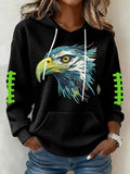 Women's Football Print Hoodie Sweatshirt