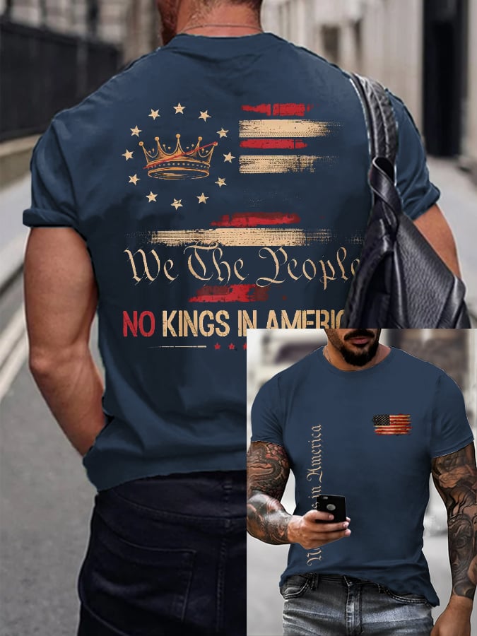 🔥Buy 3 Get 15% Off🔥Men's “We The People No Kings In America” Printed T-shirt