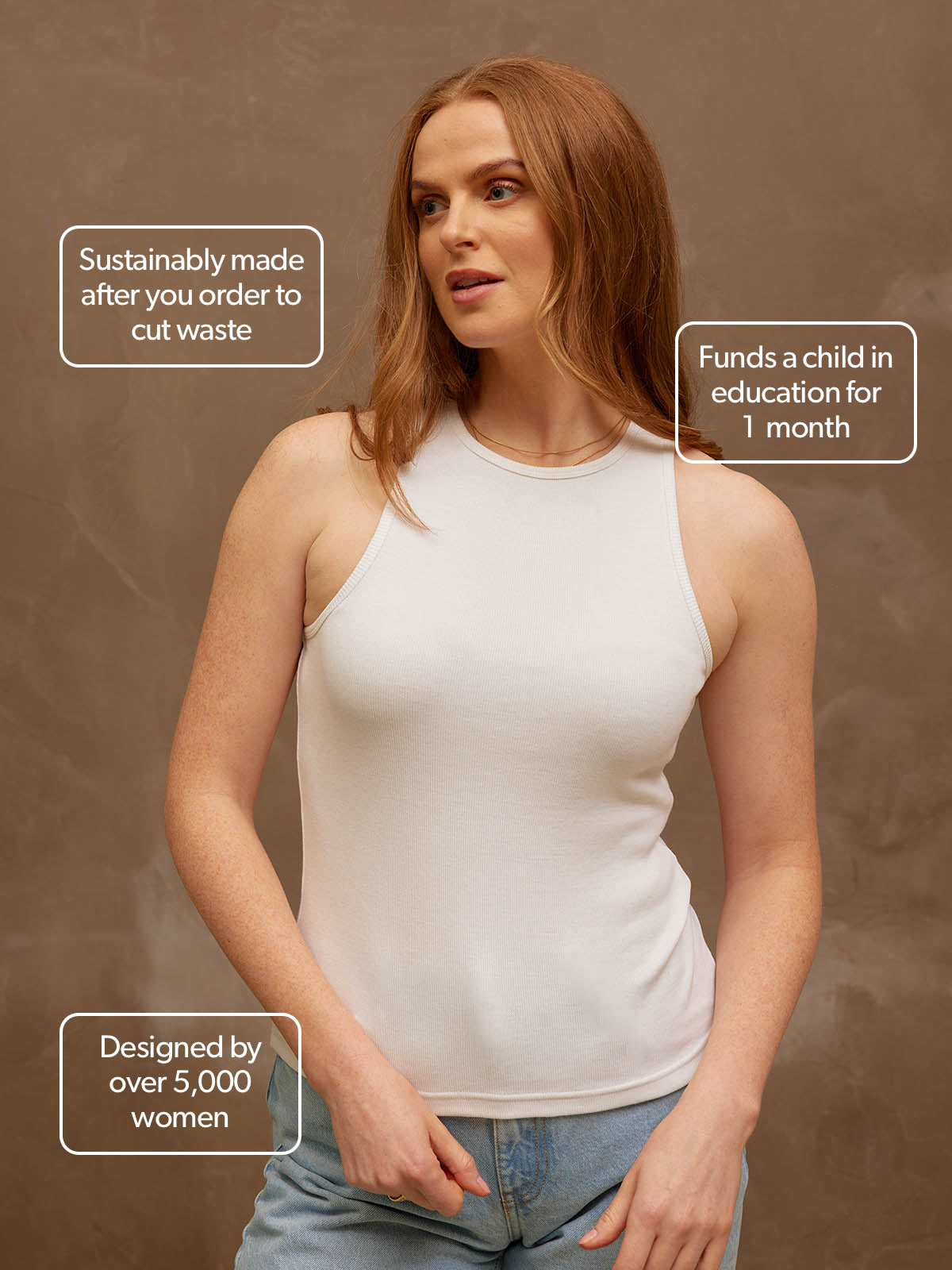 Abbey Rib Vest - White