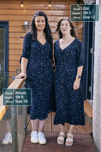 Alison - Ditsy Print Midi Dress - Black