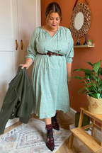 Amanda - Peasant Dress - Green