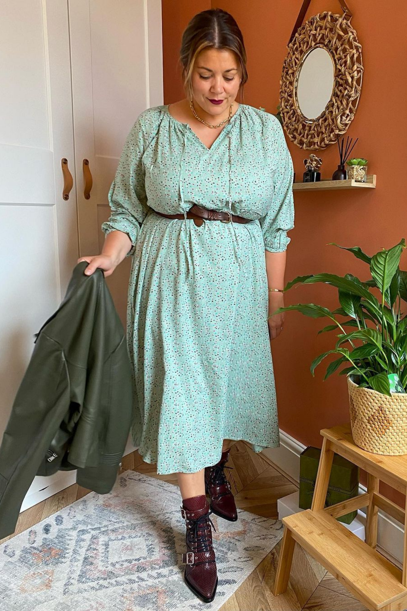 Amanda - Peasant Dress - Green