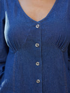 Anne - Button Through Denim Dress