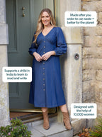 Anne - Button Through Denim Dress
