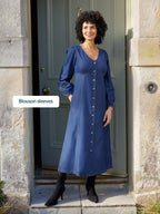 Anne - Button Through Denim Dress