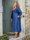 Anne - Button Through Denim Dress