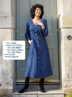 Anne - Button Through Denim Dress