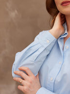 Anya - Oversized Shirt - Blue Pinstripe