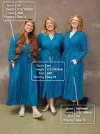 Ashleigh - Button Through Shirt Dress - Teal Print