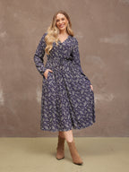 Ashleigh Shirt Dress - Navy Floral Print