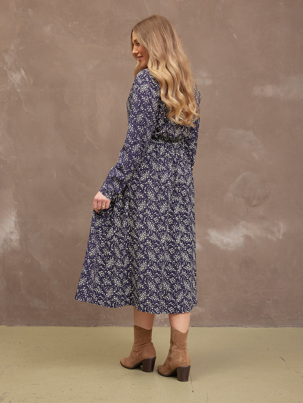 Ashleigh Shirt Dress - Navy Floral Print