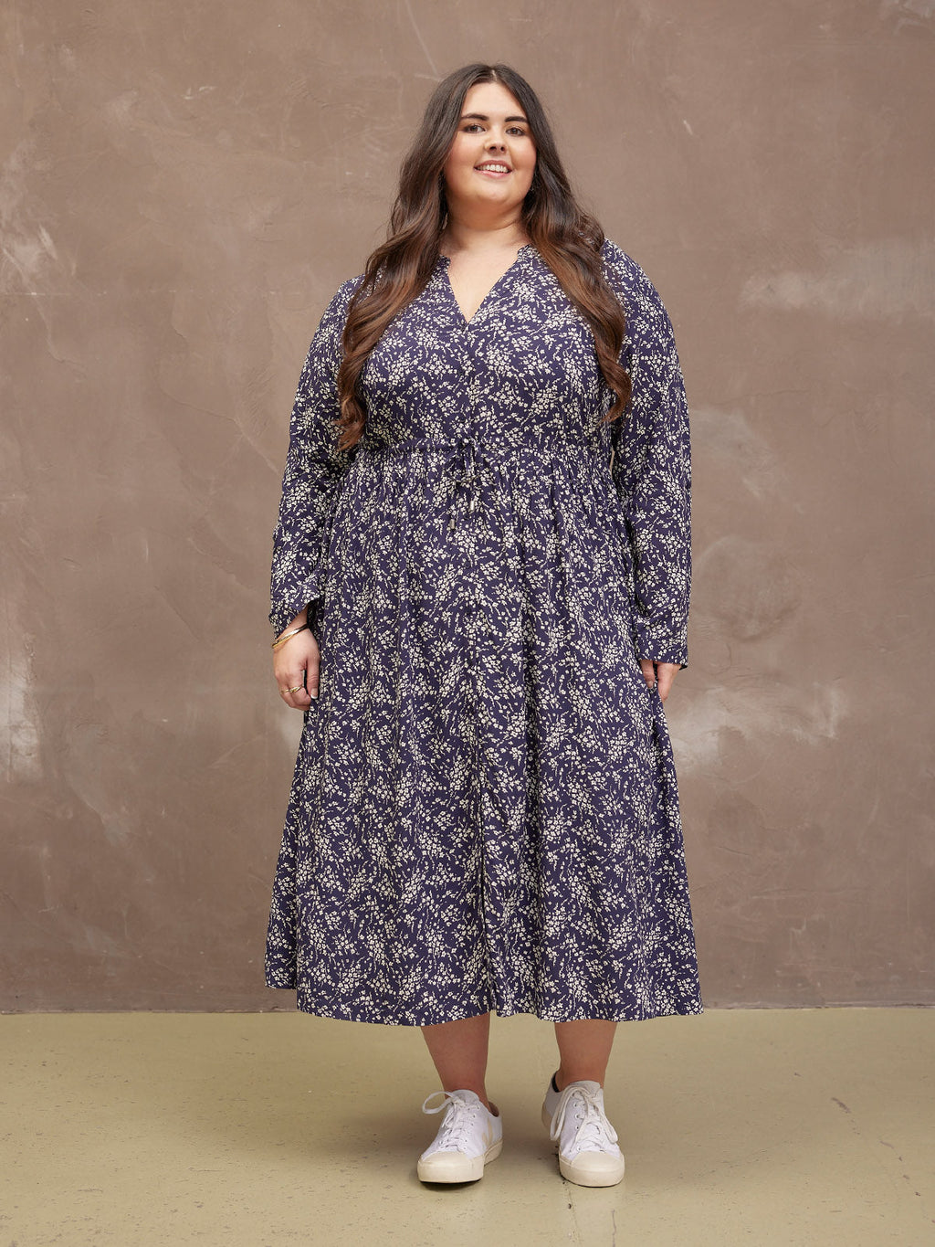 Ashleigh Shirt Dress - Navy Floral Print