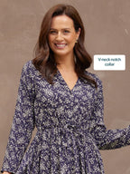 Ashleigh Shirt Dress - Navy Floral Print